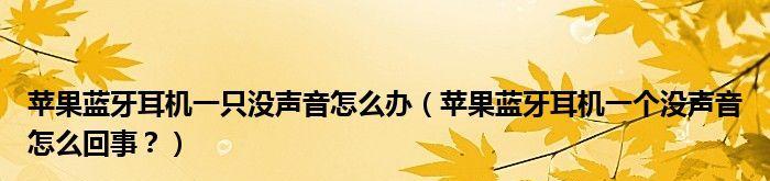 耳机一边声音大一边小的原因及解决办法（探索耳机声音不平衡的原因及解决办法）