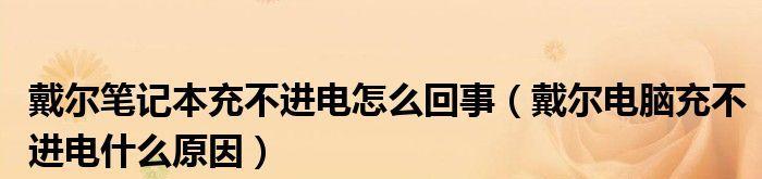 电脑充电问题的原因及解决方法（为什么电脑无法充电）