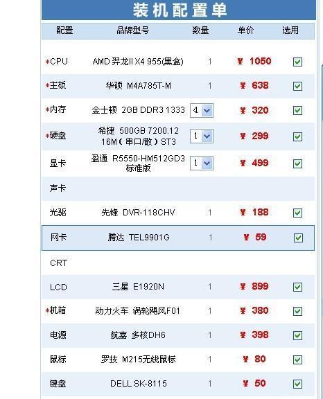 如何正确编写电脑配置单？